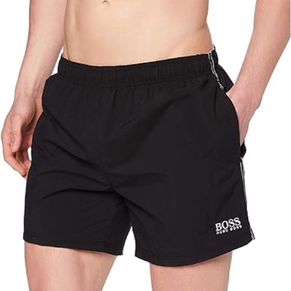 Men’s Hugo Boss black swim shorts - medium